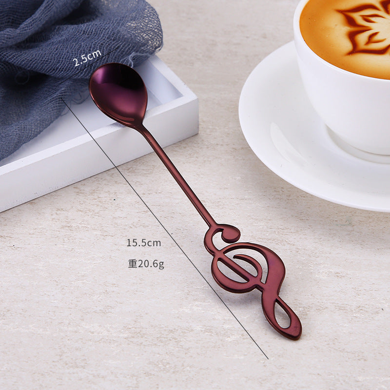 Wholesale Creative note spoon 304 stainless steel coffee spoon mixing ice spoon